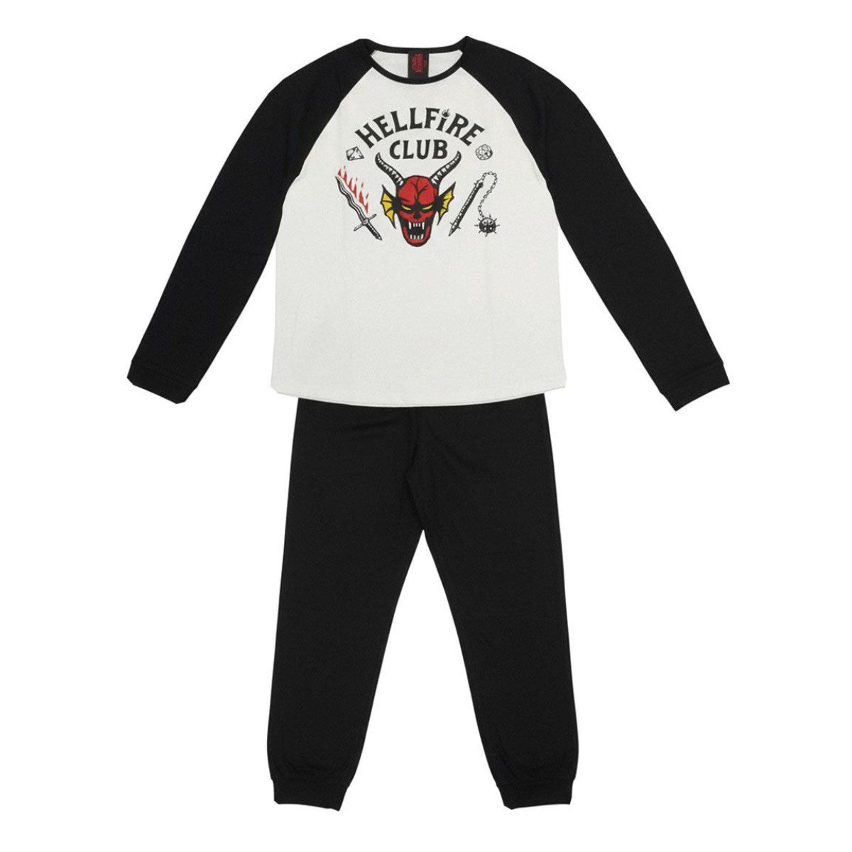 Stranger things Pyjama Herren Damen Langpyjama für Nacht und Freizeit