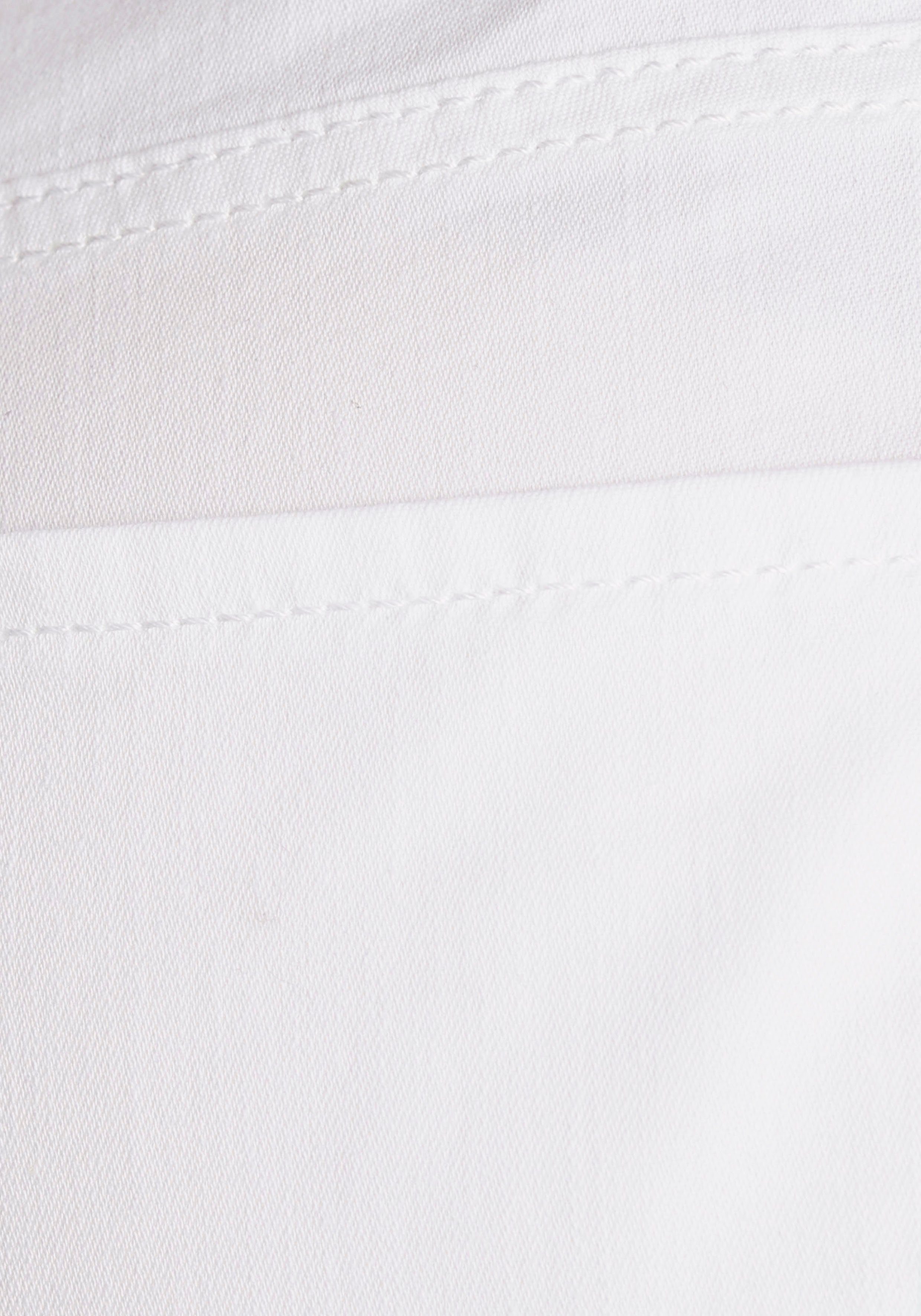 Bund mit Taille der white Sport 7/8-Jeans cropped denim elastischem MAC an Slim