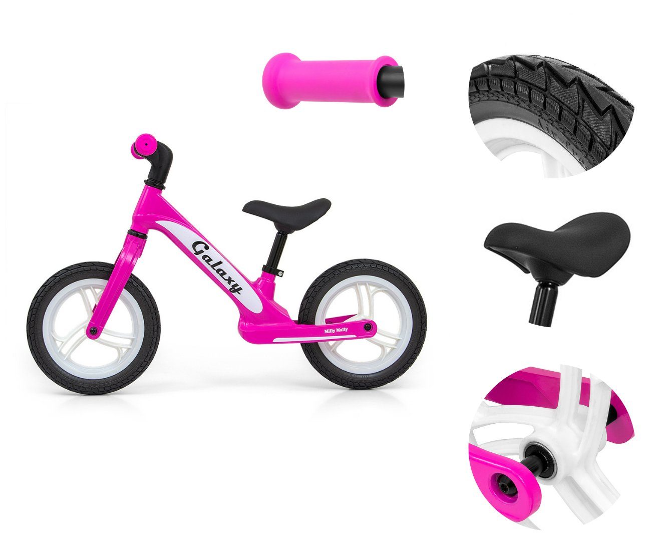 LeNoSa Laufrad Magnesium 12 und für • • pink Mädchen - Bike • Jungen • Lauflernrad Kinder Balance Alter Zoll 3