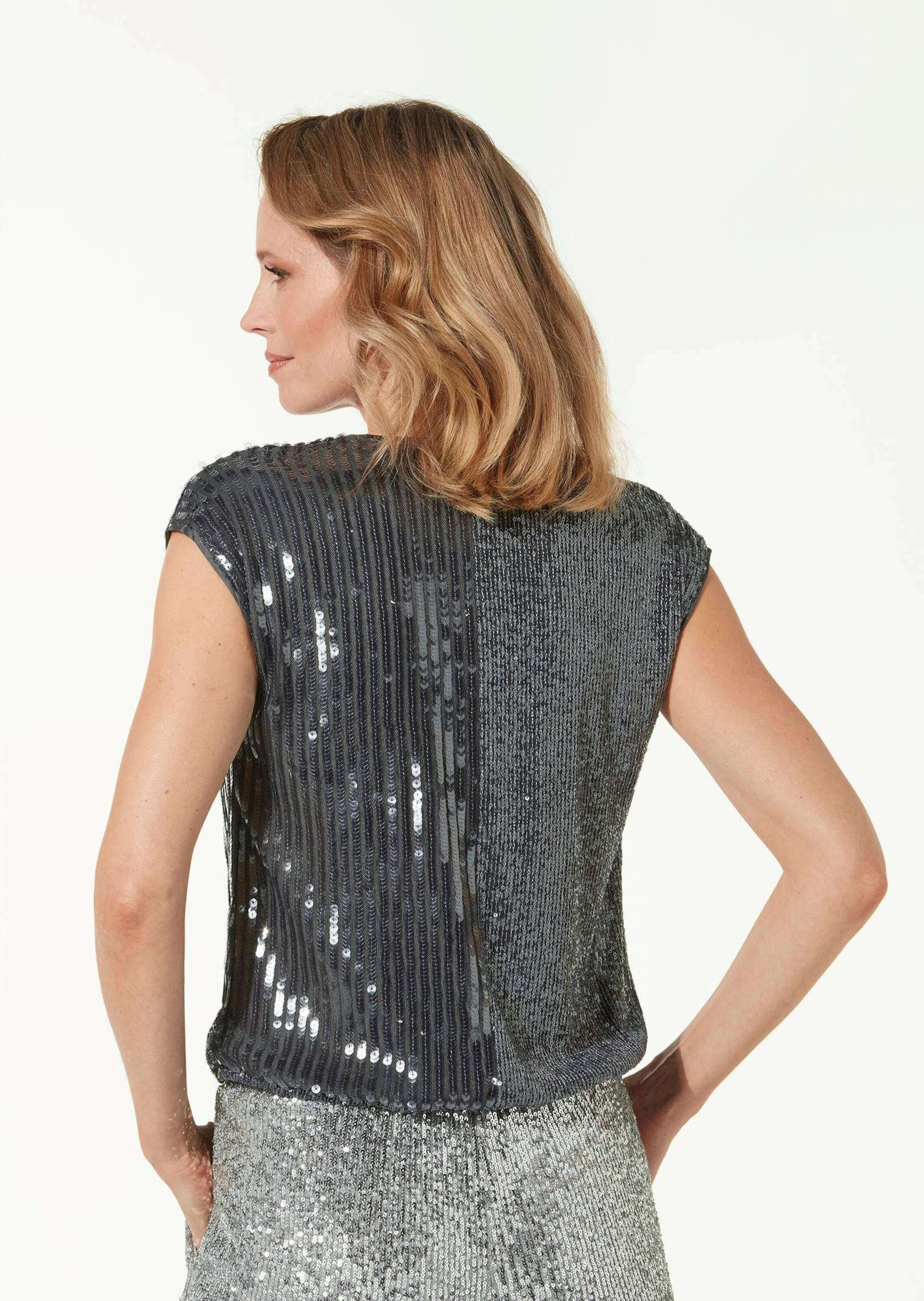 cable & gauge Shirttop Elegantes Shirt mit Pailletten
