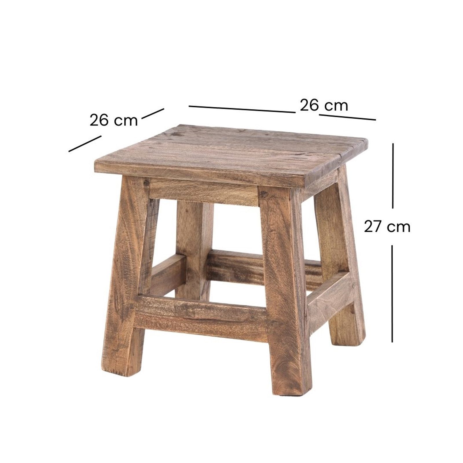 DESIGN DELIGHTS Hocker Fusshocker PALO, 27x26cm (HxB), rustikaler Holzhocke günstig online kaufen