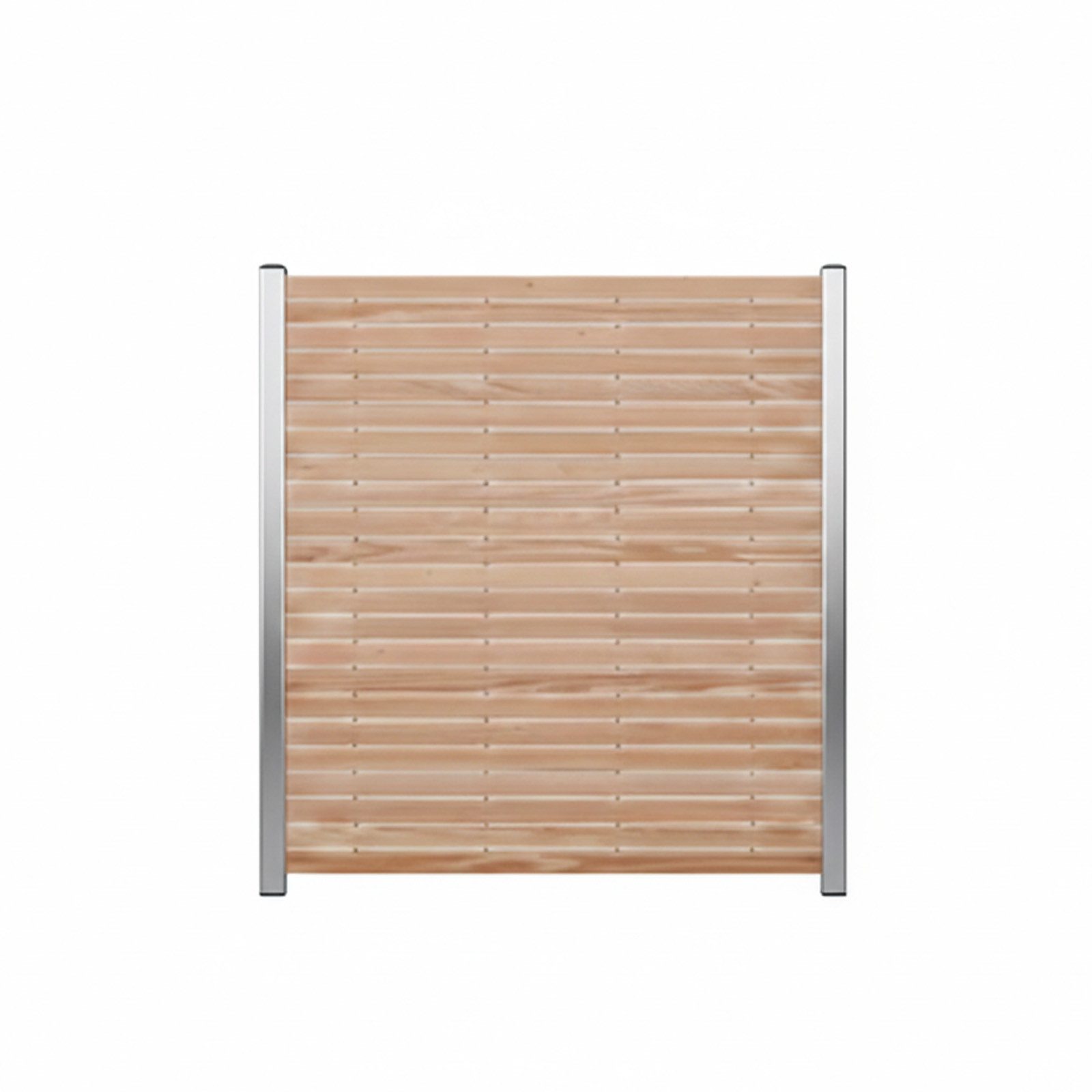 Endorphin Gartenzaun Select-Rhombuszaun Lärche 3 Elemente 180x180cm 4 silberne Pfosten 7x7x, (Komplett-Set / Bausatz, Sichtschutzzaun mit Stecksystem, Pfosten zum Einbetonieren)