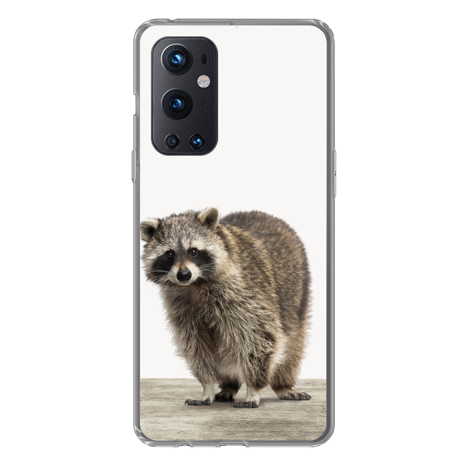 MuchoWow Handyhülle für OnePlus 9 Pro Waschbär - Tiere - weißer Hintergrund - Jungen - Mäd, Phone Case, Silikon, Schutzhülle Dünn