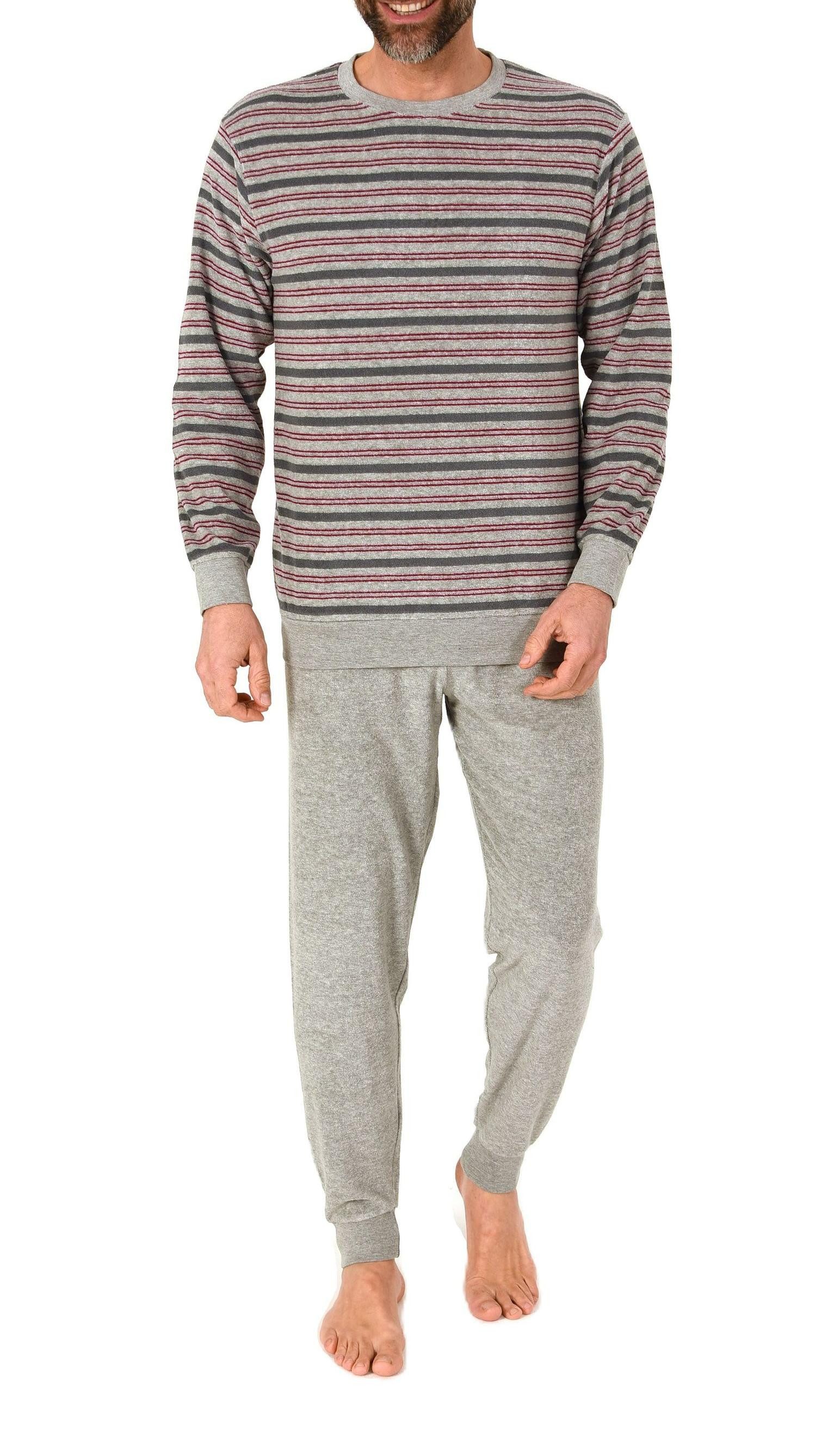 Normann Pyjama Normann Herren Frottee Schlafanzug Streifenlook – auch in Übergrößen