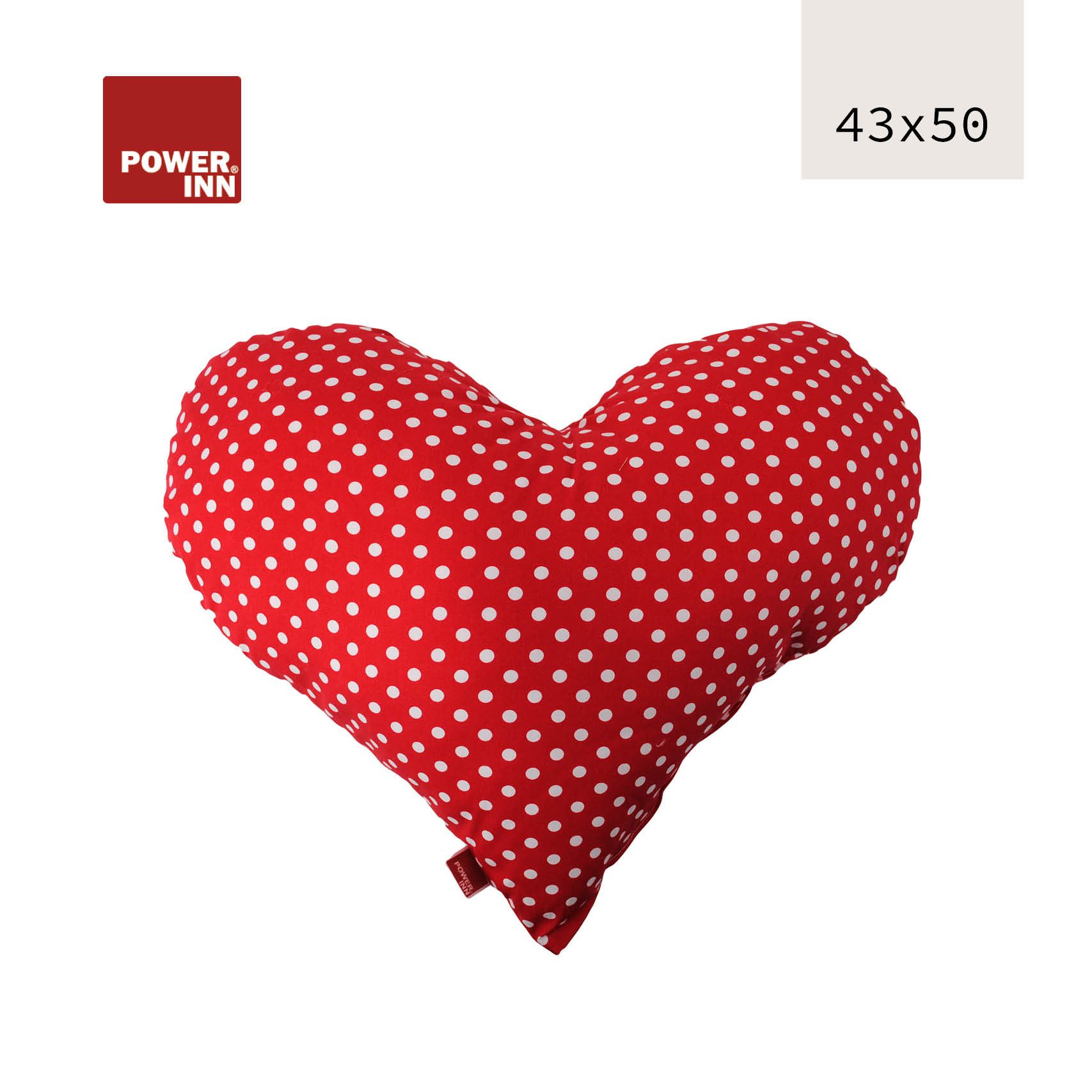 POWER INN Dekokissen POWER INN Herzkissen groß, Rot mit weißen Punkten, Dekokissen