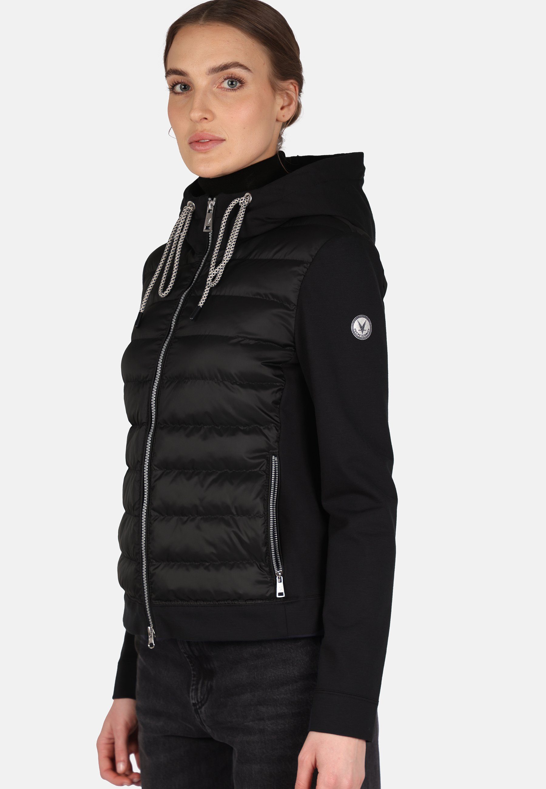 mit Mit Kapuze Solarballjacke BLACK Quersteppung, Schmitt Steppjacke Fuchs