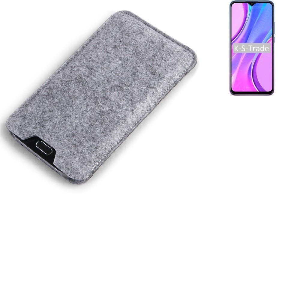 K-S-Trade Handyhülle für Xiaomi Redmi 9, Filz Handyhülle Schutzhülle Filztasche Filz Tasche Case Sleeve