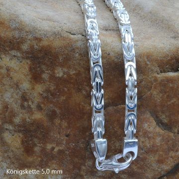 HOPLO Königskette Silberkette Königskette Länge 21cm - Breite 5,0mm - 925 Silber, Made in Germany
