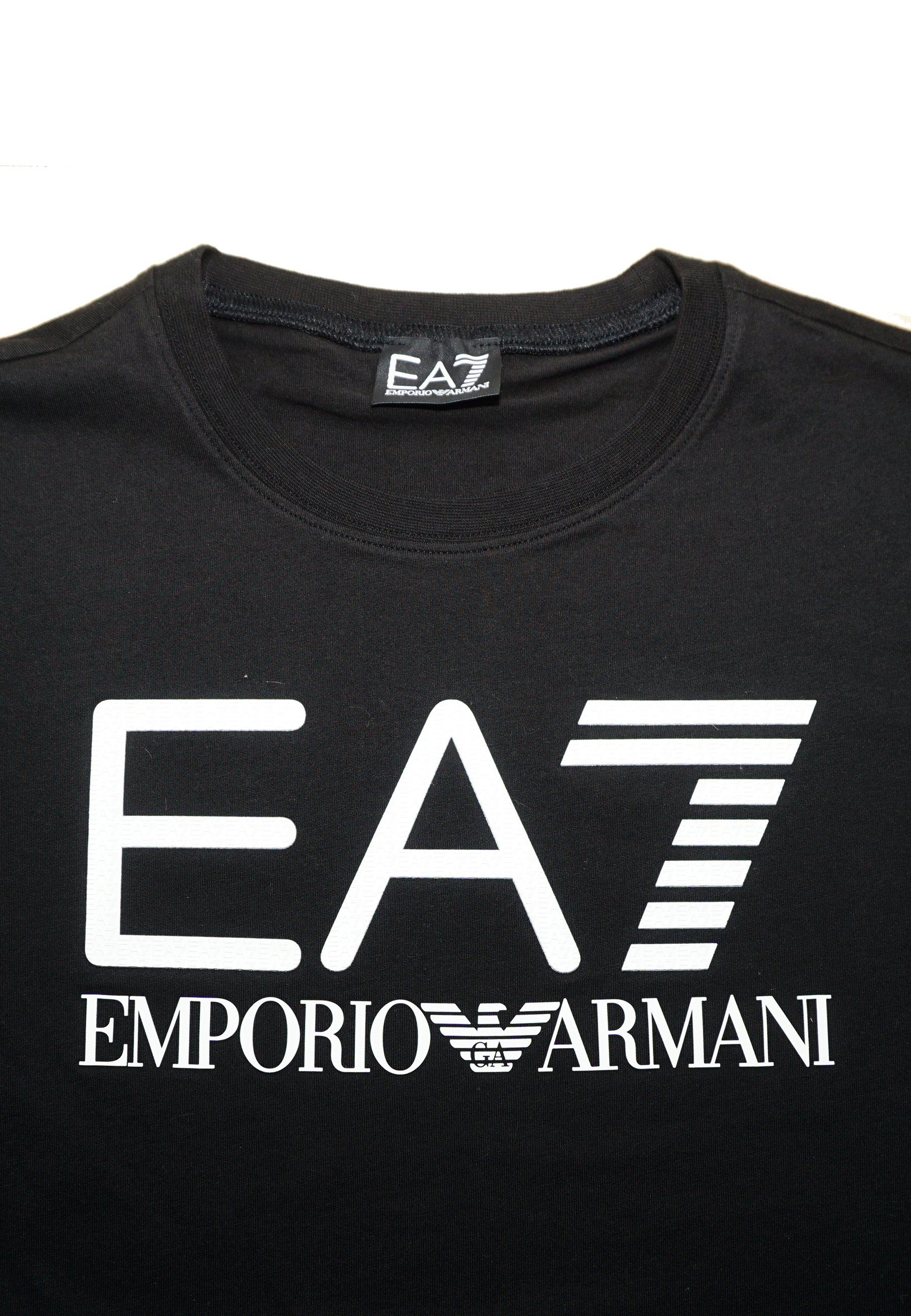 Emporio Armani T-Shirt Rundhalsausschnitt schwarz Shirt Logo (1-tlg) Tee mit