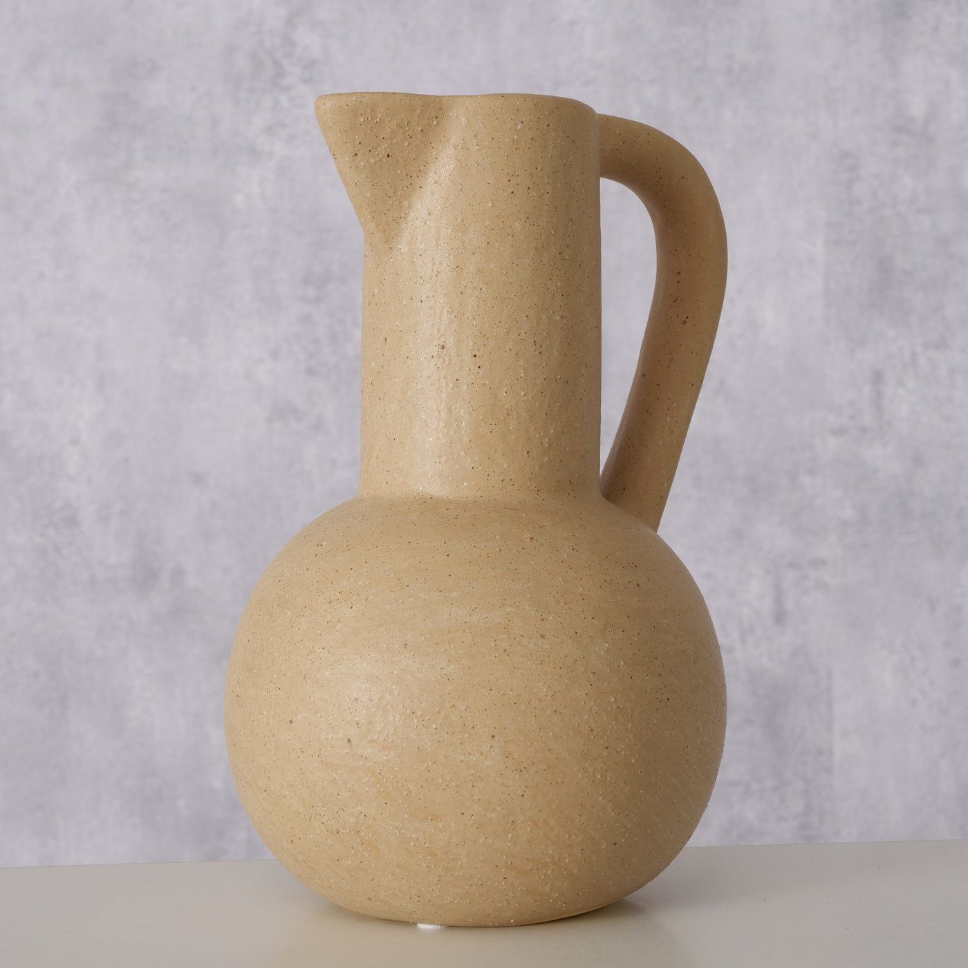 BOLTZE Dekovase "Carlito" aus Keramik in beige H19cm, Vase