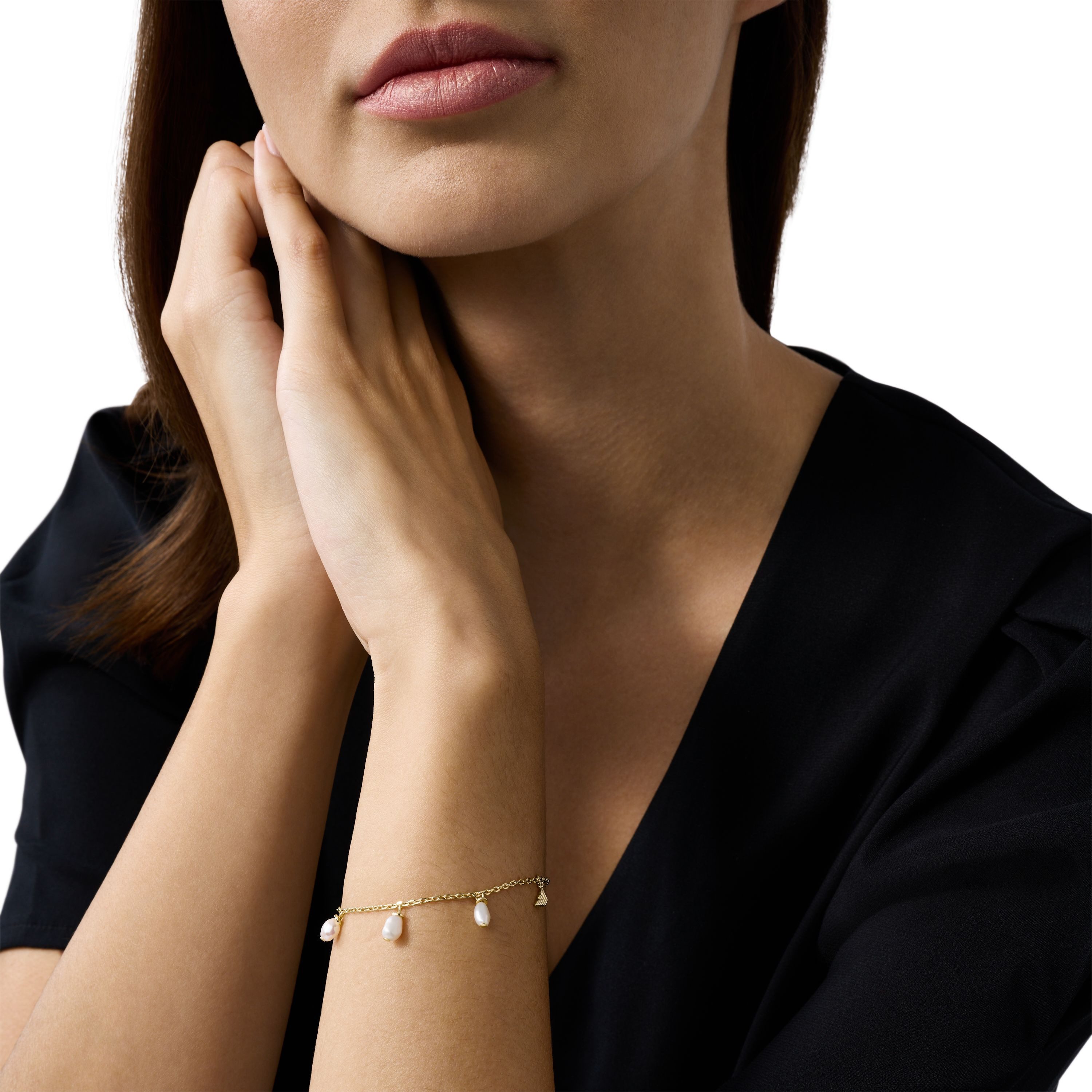 Emporio Armani Armband Schmuck Geschenk Metall Armkette, mit Süßwasserzuchtperle