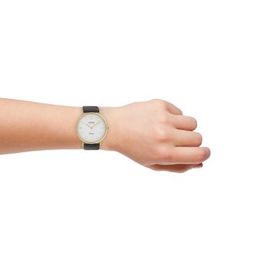 OOZOO Quarzuhr Oozoo Damen Armbanduhr silber Analog, Damenuhr rund, groß (ca. 40mm) Lederarmband, Fashion-Style