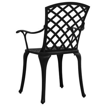 vidaXL Garten-Essgruppe 5-tlg Bistro-Set Aluminiumguss Schwarz Sitzgruppe Set