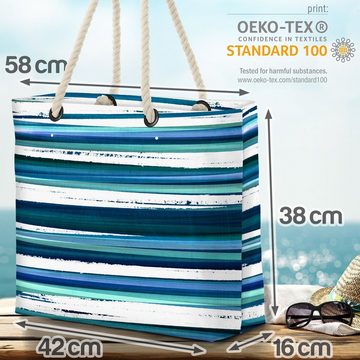 VOID Strandtasche (1-tlg), Pinselstreifen Beach Bag gestreift Streifen Farben bunt Baden Schwimmbad Pool