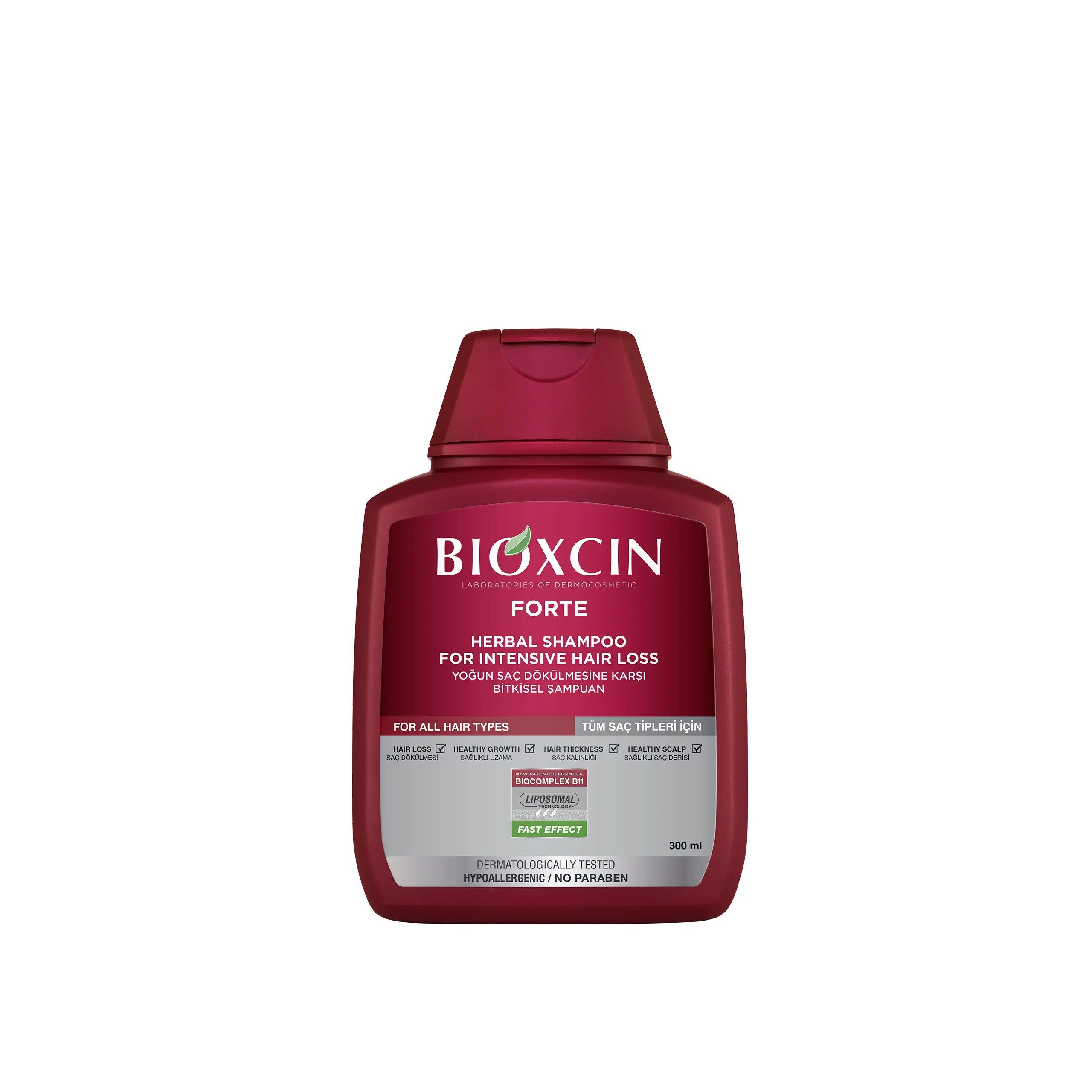 Haarshampoo Bioxcin Forte Shampoo – Intensive Pflege gegen Haarausfall, B11, 300ml