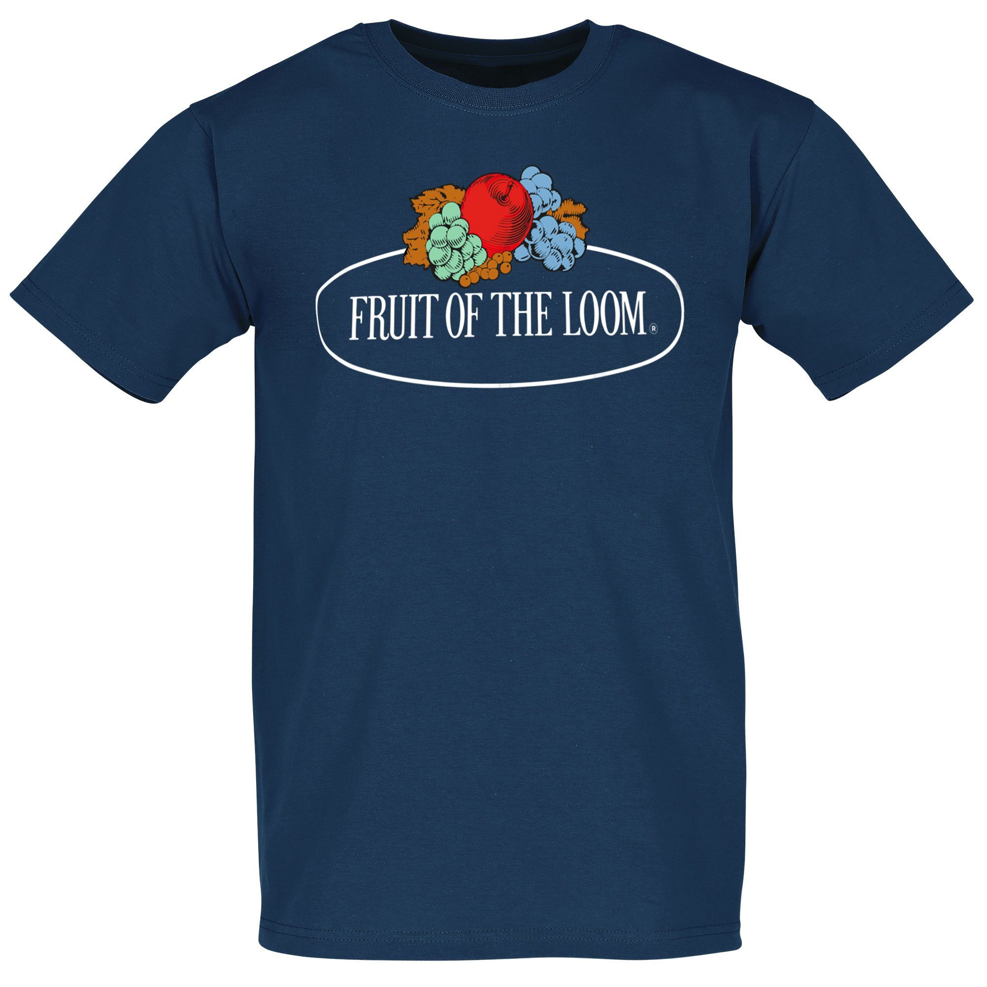Rundhalsshirt of mit Loom of Loom the the Fruit Vintage Fruit Fruit T-Shirt the Loom navy of Logo