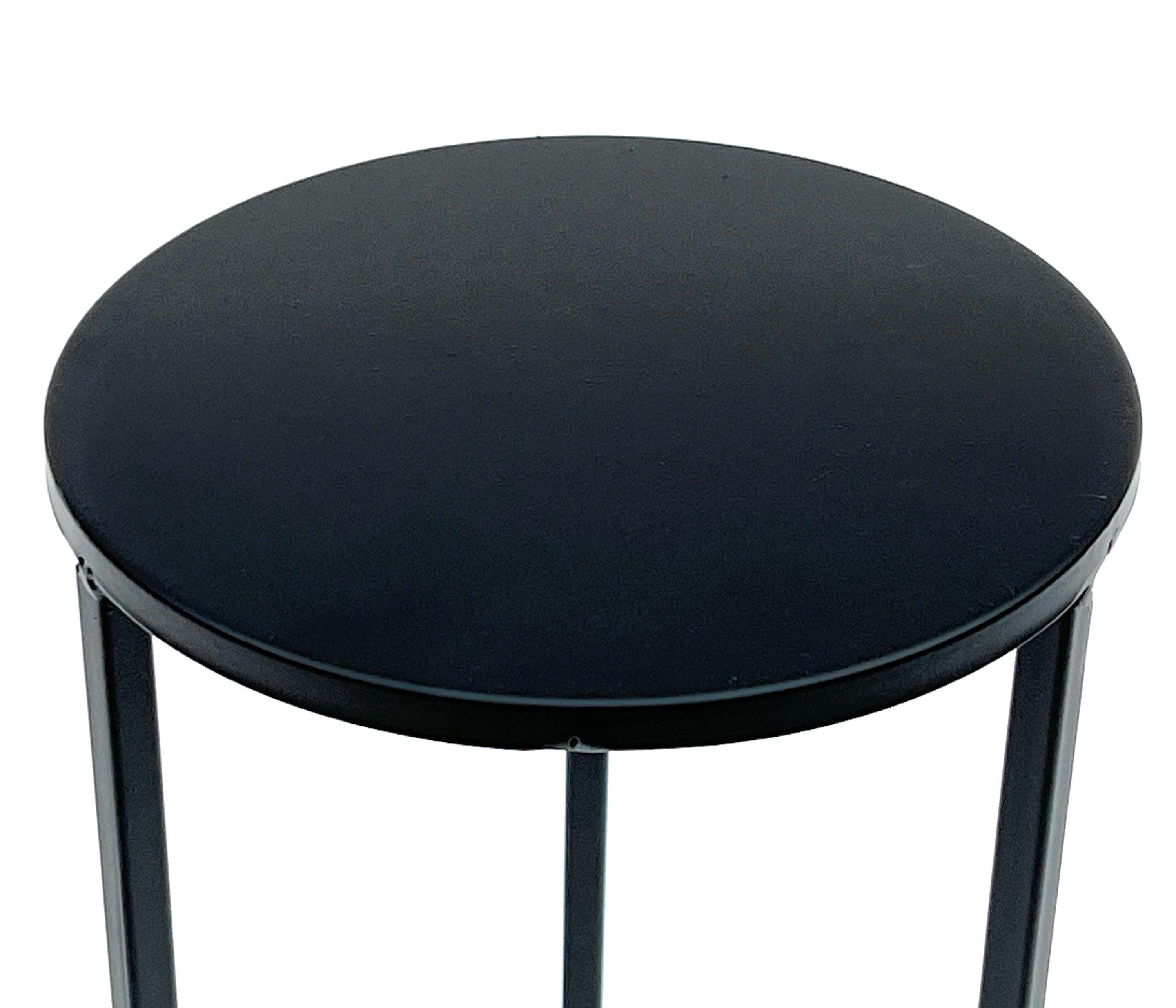 DanDiBo Blumenhocker Metall Schwarz Rund 70-50 cm Blumenhocker Beistelltisch