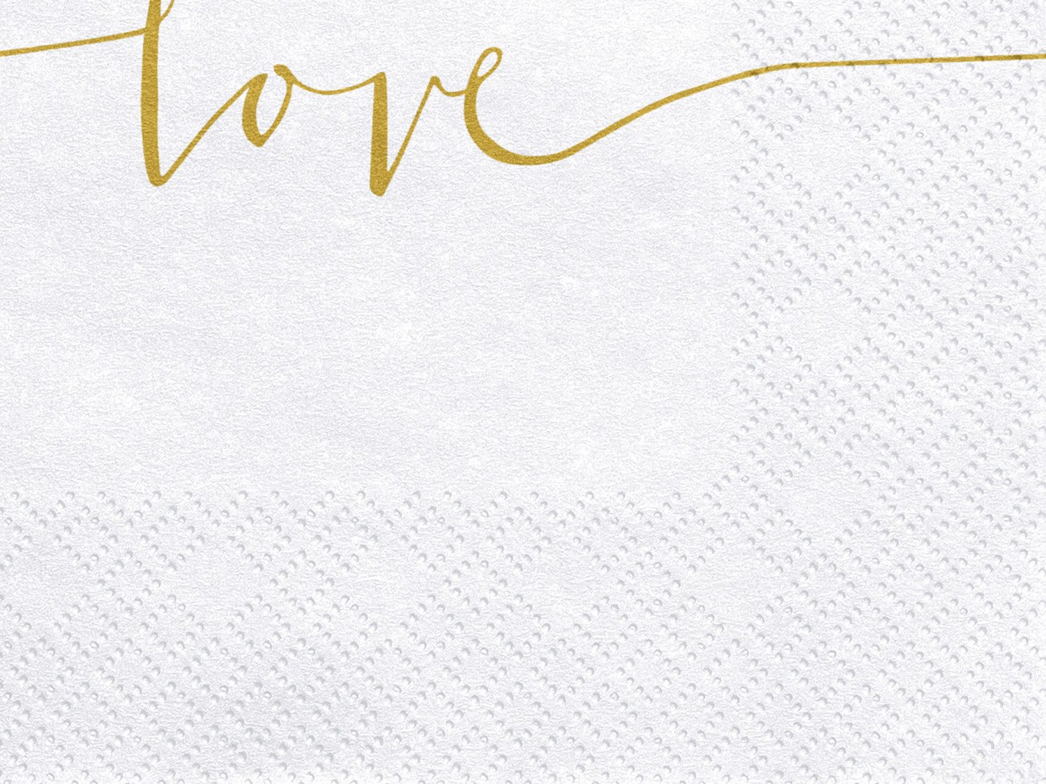partydeco Papierserviette, Servietten Love 33x33cm 20 Stück, weiß / gold
