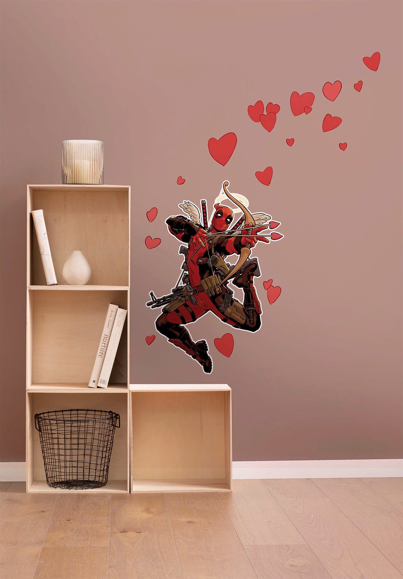 Komar Wandtattoo Deadpool Lovepool - Größe 50 x 70 cm (17 St), selbstklebend, Wandsticker, Kinderzimmer