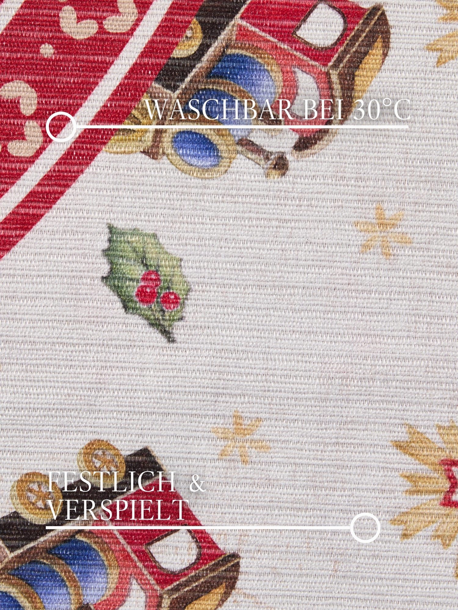 Villeroy & Boch Teppich Toy's Delight Limited Edition Santa Claus, rund, Höhe: 3 mm, Limited Edition, Weihnachten, Wohnzimmer, Baumrock, Waschbar, Rund – Bild 4 von 5