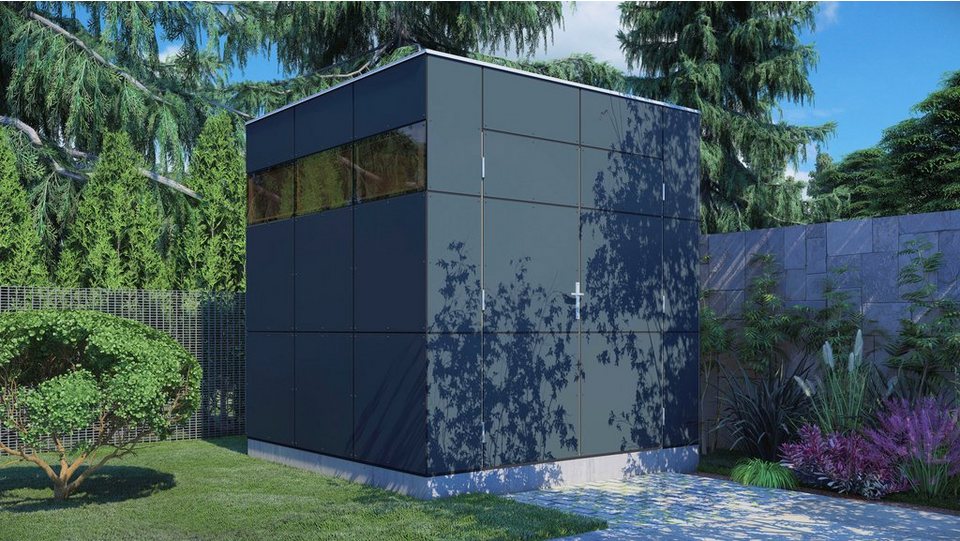 BERTILO Gartenhaus HPL 1, BxT: 230x236 cm, Passgenau gehobelte  Massivholzabschnitte zur Selbstmontage des Rahmens