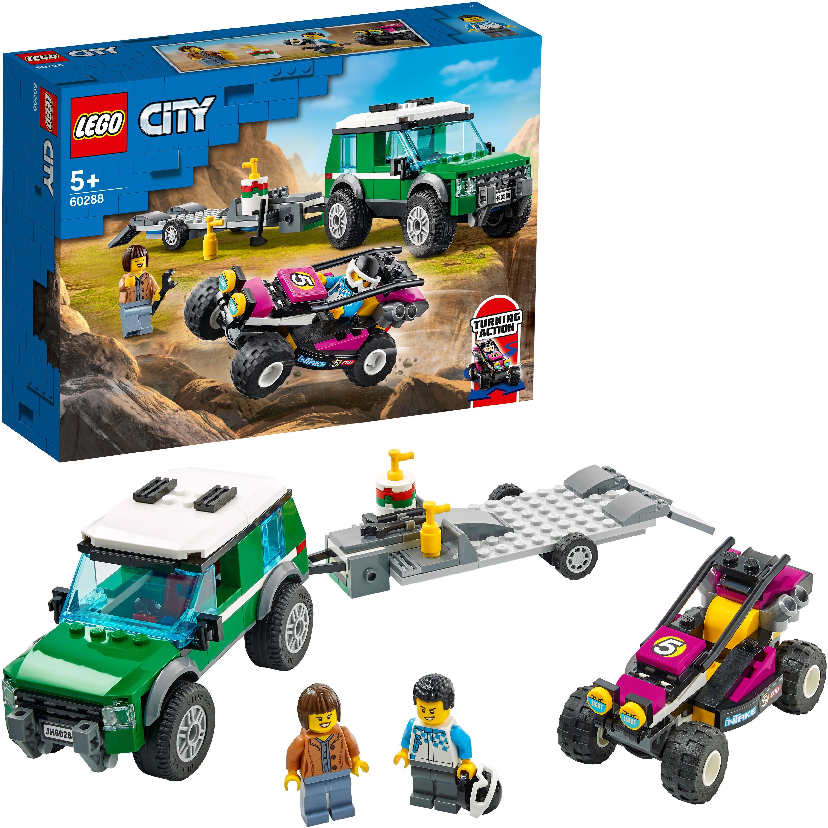 Image of LEGO® Konstruktionsspielsteine »Rennbuggy (60288), LEGO® City«, (210 St), Made in Europe