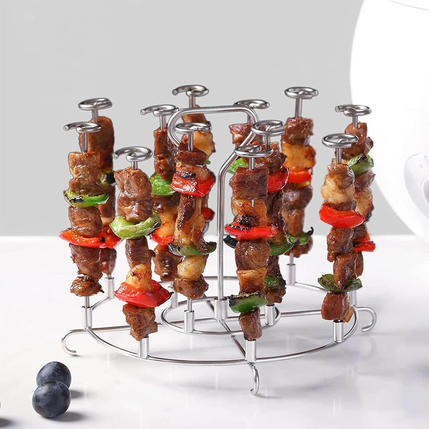 FELIXLEO Grillguthalter Air Fryer Spieße Ständer, Edelstahl Kebab Rack Grill Halter Kompatibel, (1-St) – Bild 5 von 5