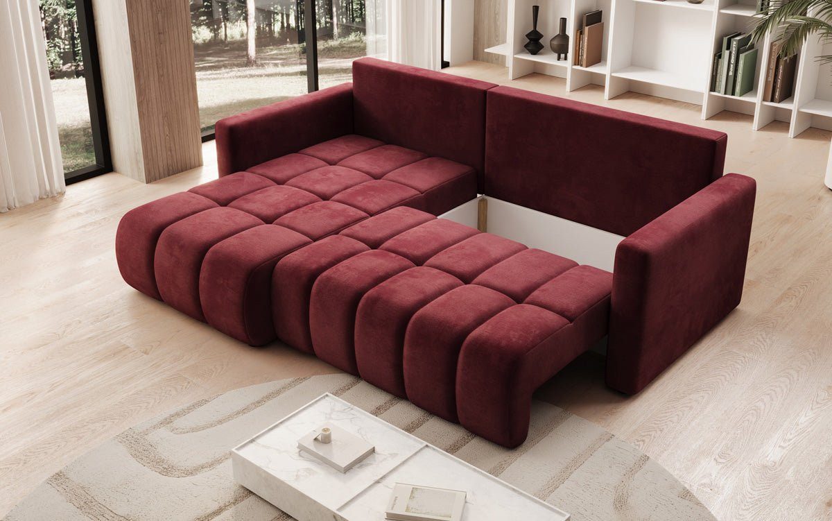 Luxusbetten24 Schlafsofa Designer Sofa Beatrice L in Samt, mit Schlaffunktion und Stauraum – Bild 3 von 5