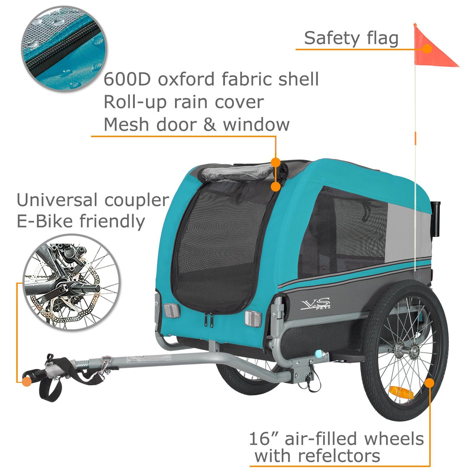 TIGGO Fahrradhundeanhänger Tiggo VS Pets Medium Hundeanhänger & Buggy 2in1 Fahrradanhänger