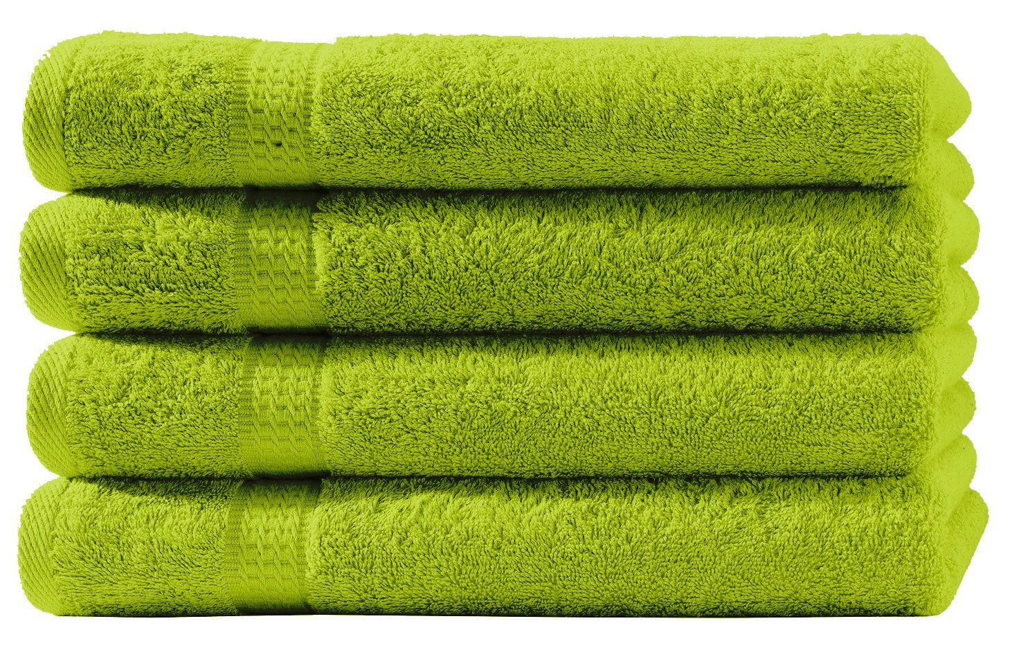 One Home Duschtücher Royal, Frottee saugfähig grün Bordüre, mit (4-St)