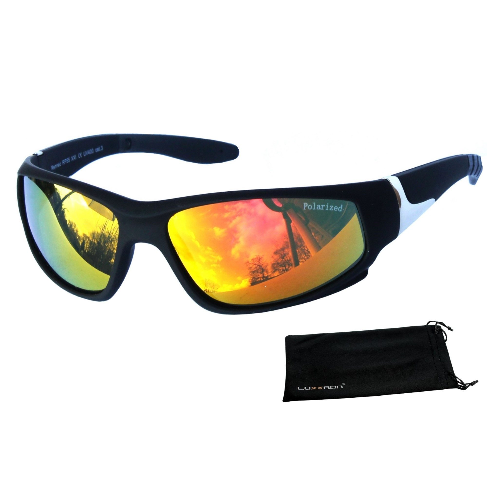 Rennec Sonnenbrille (1x Biker-Radbrille Leicht mit Brillenbeutel) Sportbril günstig online kaufen
