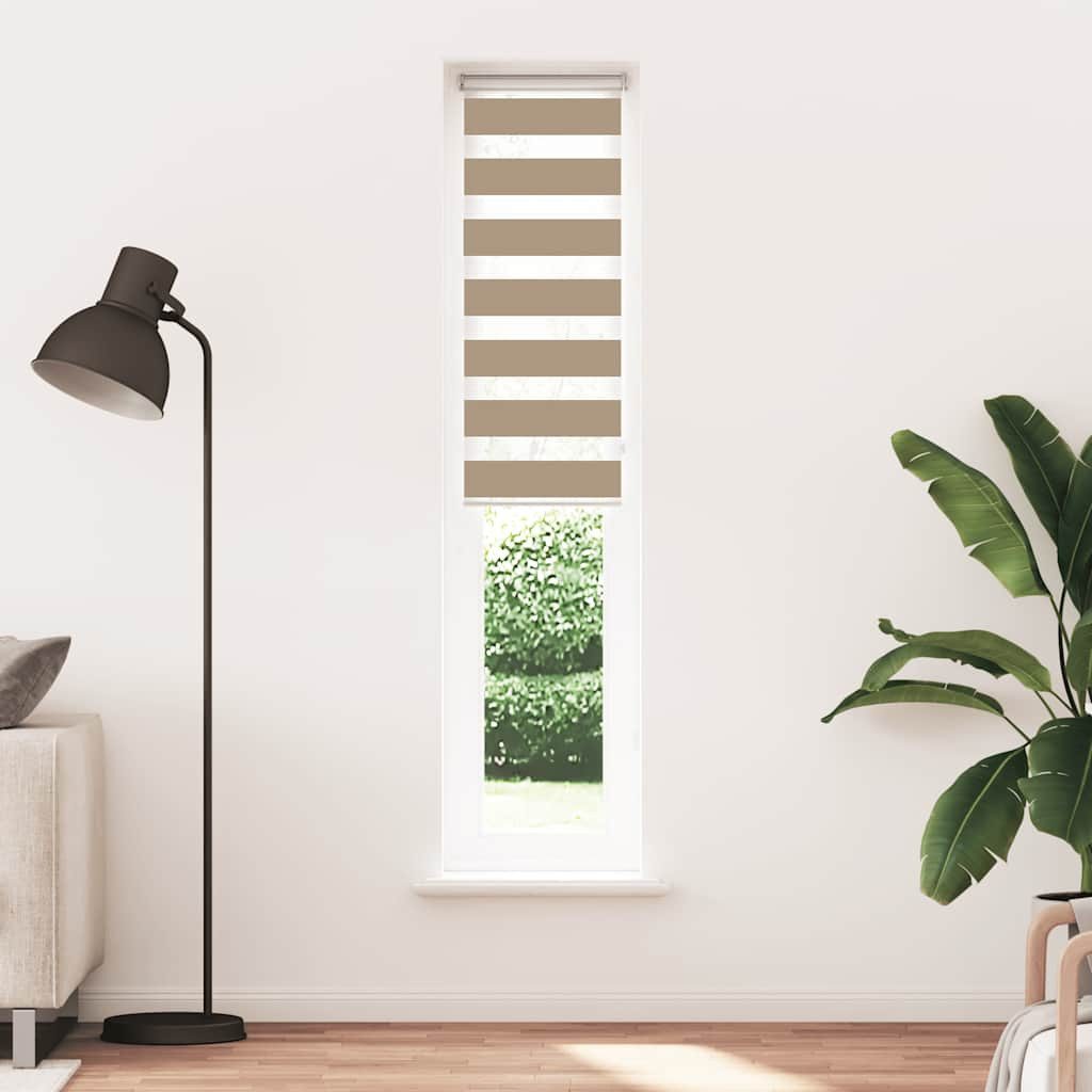 Rollo Doppelrollo Sandbraun 40x230 cm Stoffbreite 35,9 cm Polyester, vidaXL