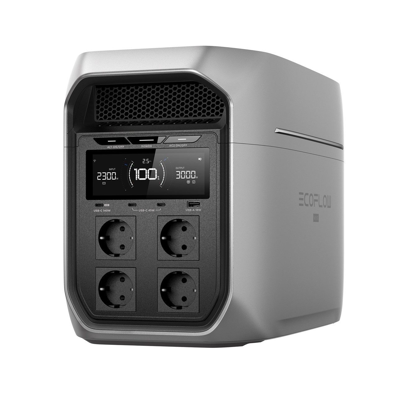 Ecoflow EcoFlow Delta 3 Max Plus Powerstation 0% MwSt. Powerstation LiFEPO4 (220-240 V), Individuelle Priorisierung der AC-Kreise