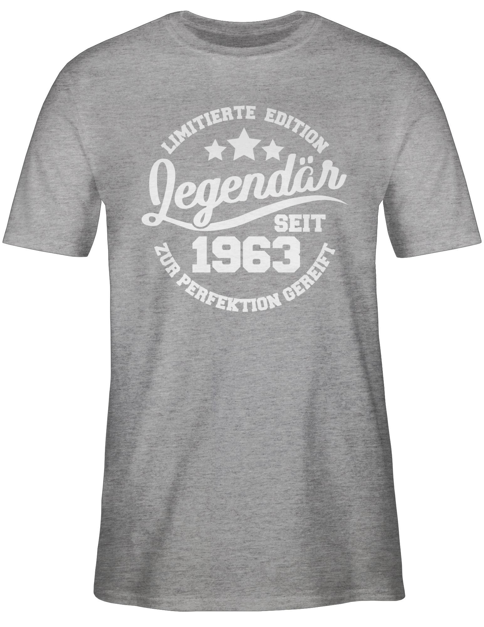 Shirtracer T-Shirt Legendär seit weiß 1963 - meliert 60. Geburtstag 2 Grau