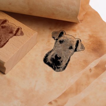 Dekolando Stempel Motivstempel Welsh Terrier Stempel Hund Holzstempel 44 x 48 mm