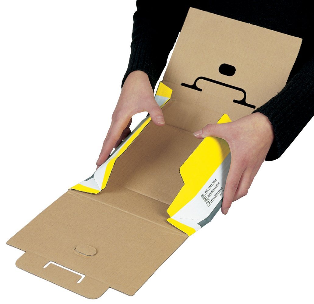 Thumbnail - NIPS Versandtasche MAIL-CASE Post-Versandkarton (10 Stück), mit Sicherheits-Steckverschluss, 44,5 x 35,5 x 15,5 cm, Well...