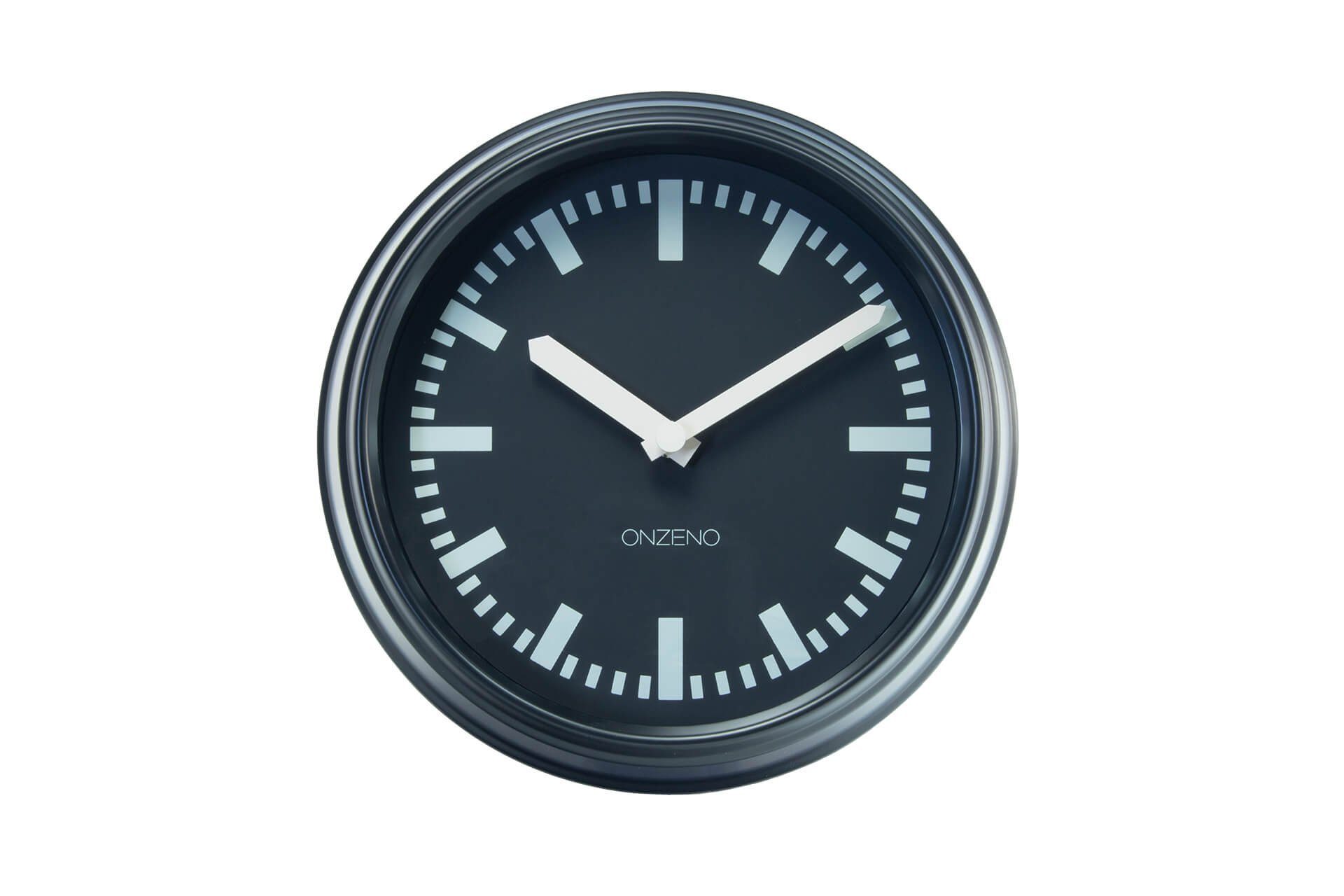 ONZENO Wanduhr THE PIONEERING. 24x24x4.5 cm (handgefertigte Design-Uhr)