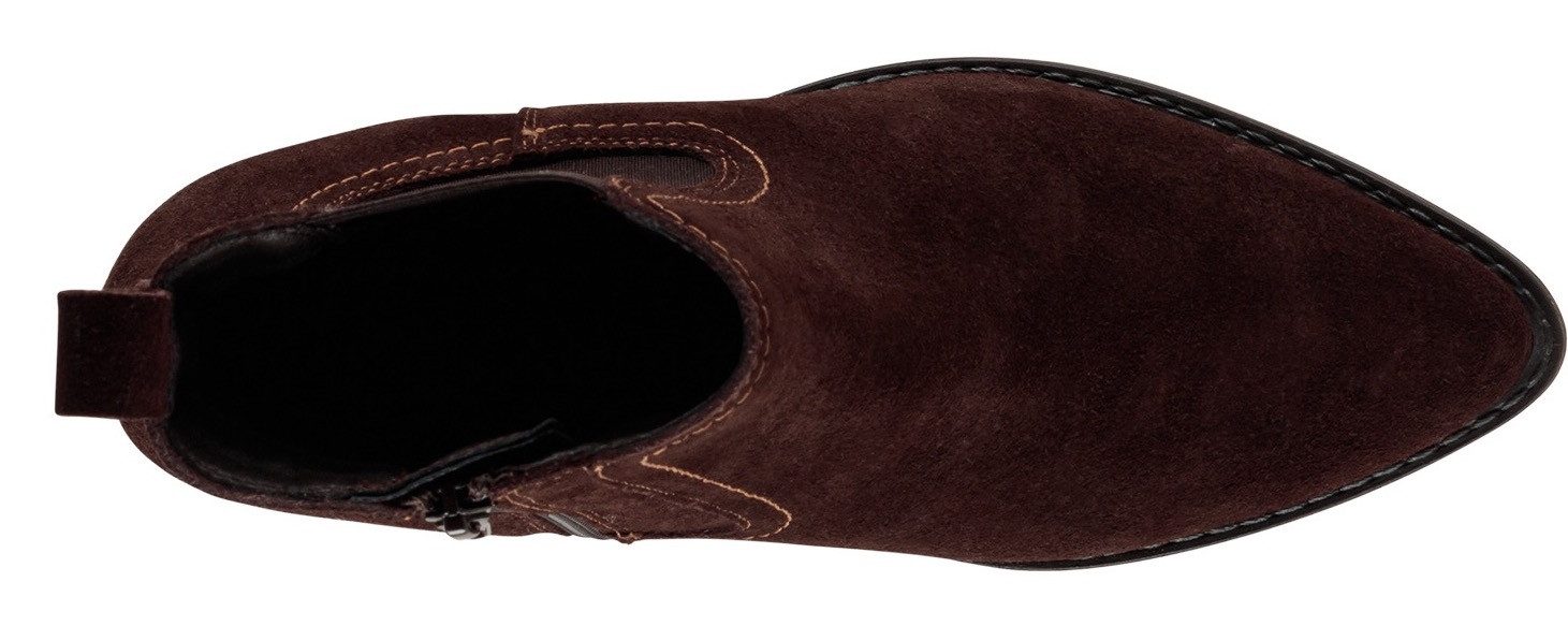 Tamaris Chelseaboots, Blockabsatz, Cowboy Stiefelette, Westernstiefelette mit Gummizug