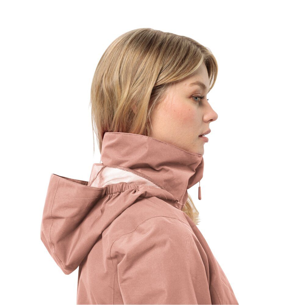 Jack Wolfskin Regenjacke Stormy Point 2-Lagen (Wetterschutzjacke, wasserdicht, winddicht) rosa