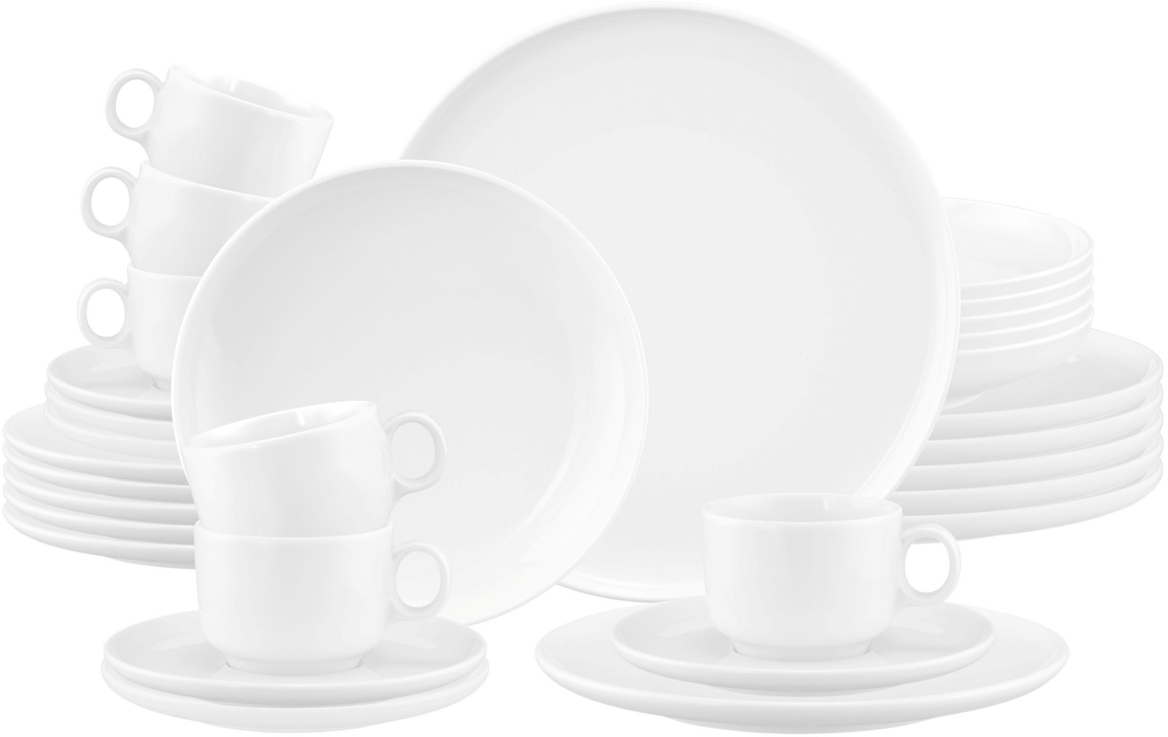 Seltmann Weiden Kombiservice Sento Home, Geschirr-Set, 30-teilig (30-tlg), 6 Personen, Porzellan, harmonisch geschwungene Form
