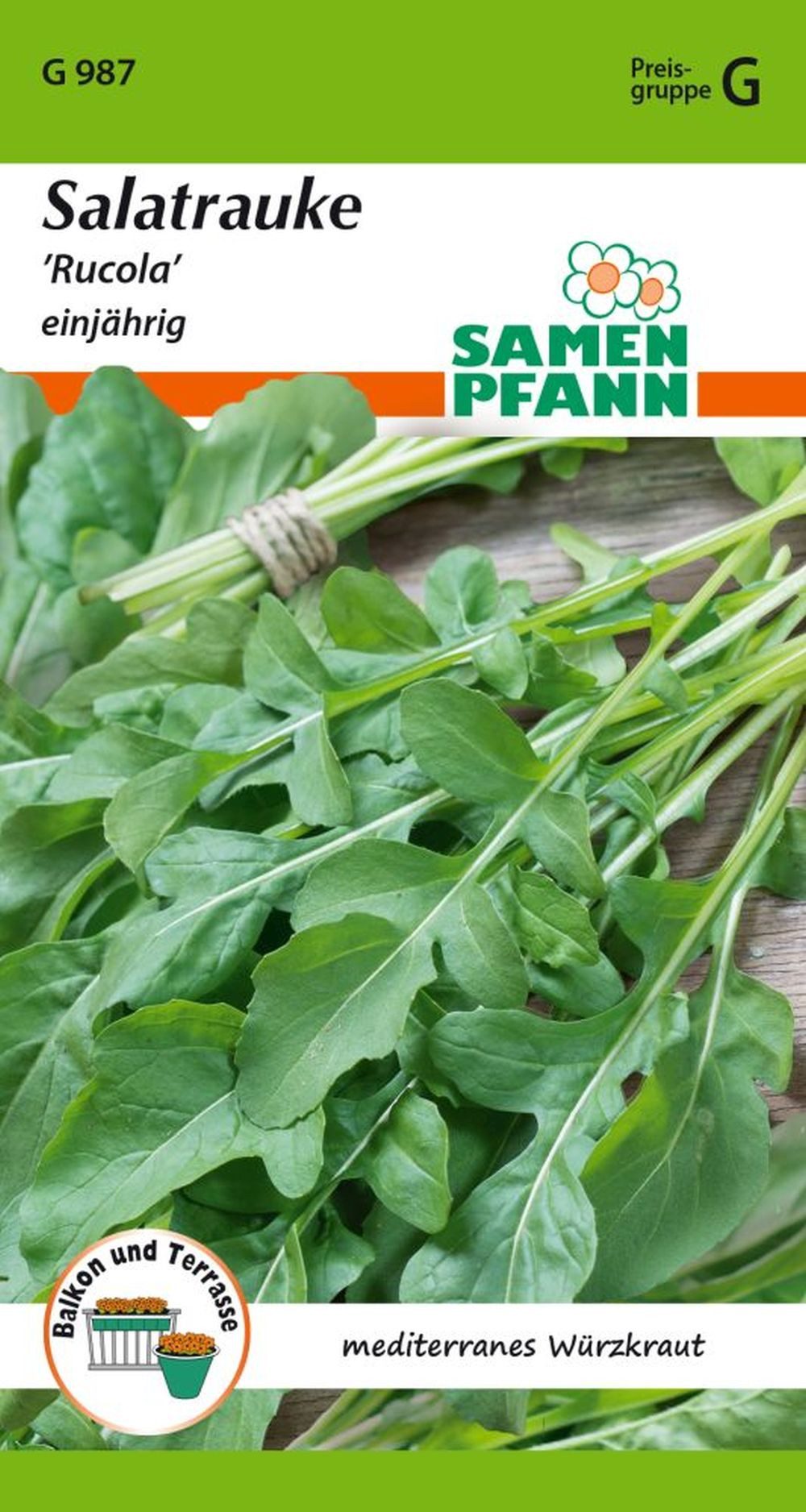 SAMEN PFANN Gemüsesamen Salatrauke, Rucola - Saatgut Salat-Samen Samen, Eruca sativa