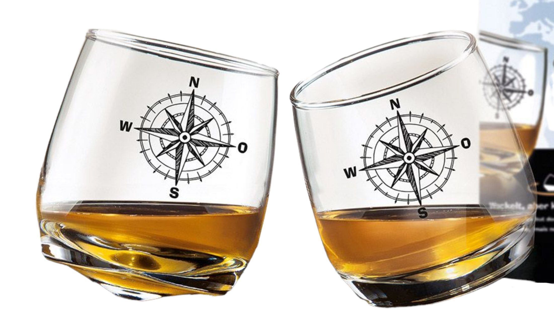 GILDE Glas, Glas, 2er Set WhiskyGlaeser in toller Geschenkbox Design Kreiselglas