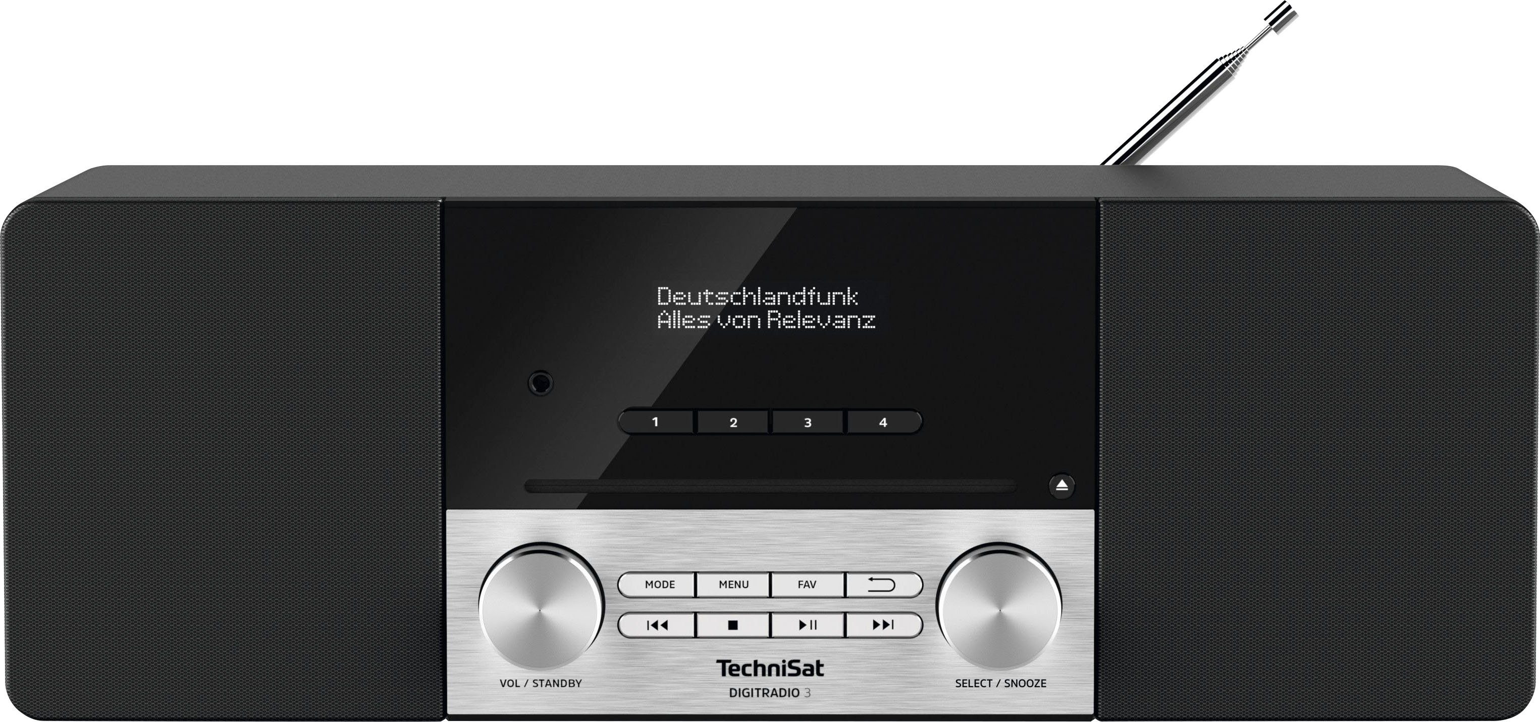CD-Player, in UKW (Digitalradio Made W, 20 Digitalradio schwarz (DAB) Germany) (DAB), RDS, TechniSat mit 3 DIGITRADIO
