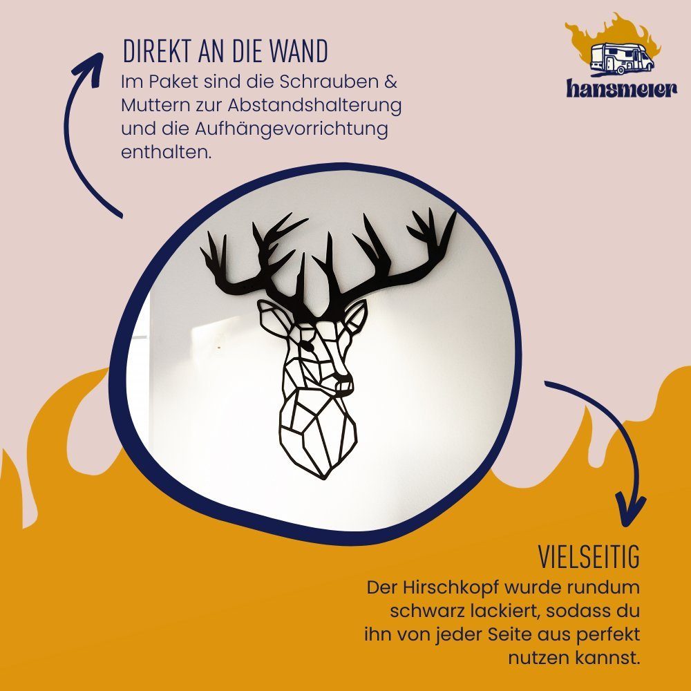 Hansmeier Wanddekoobjekt Wanddeko aus Metall, Wasserfest, Für Außen, Innen, Balkon & Garten