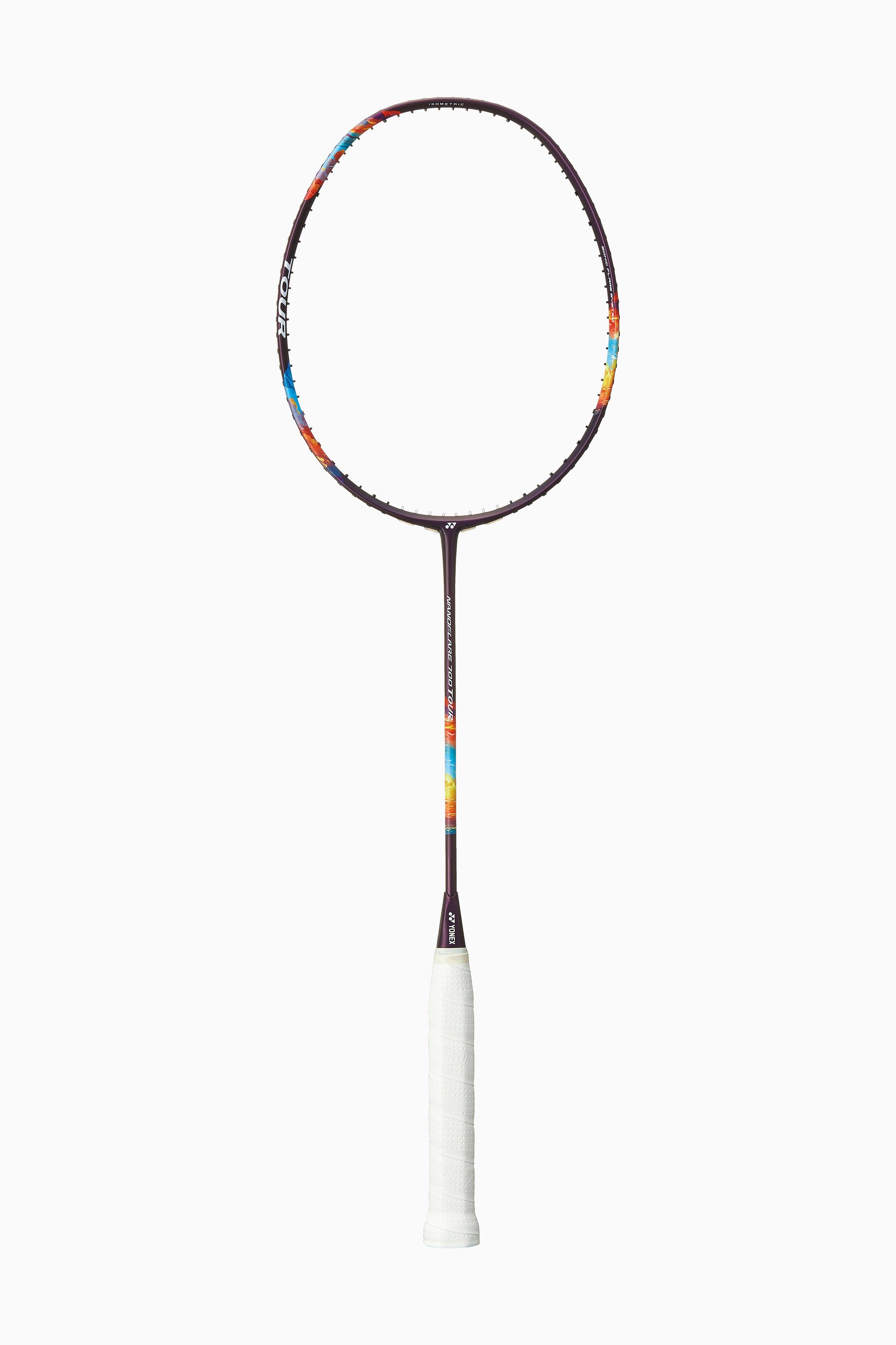 Yonex Badmintonschläger Nanoflare 700 Tour (leicht grifflastig, mittel) violett - unbesaitet, Gewichtsklasse: 4U/G5