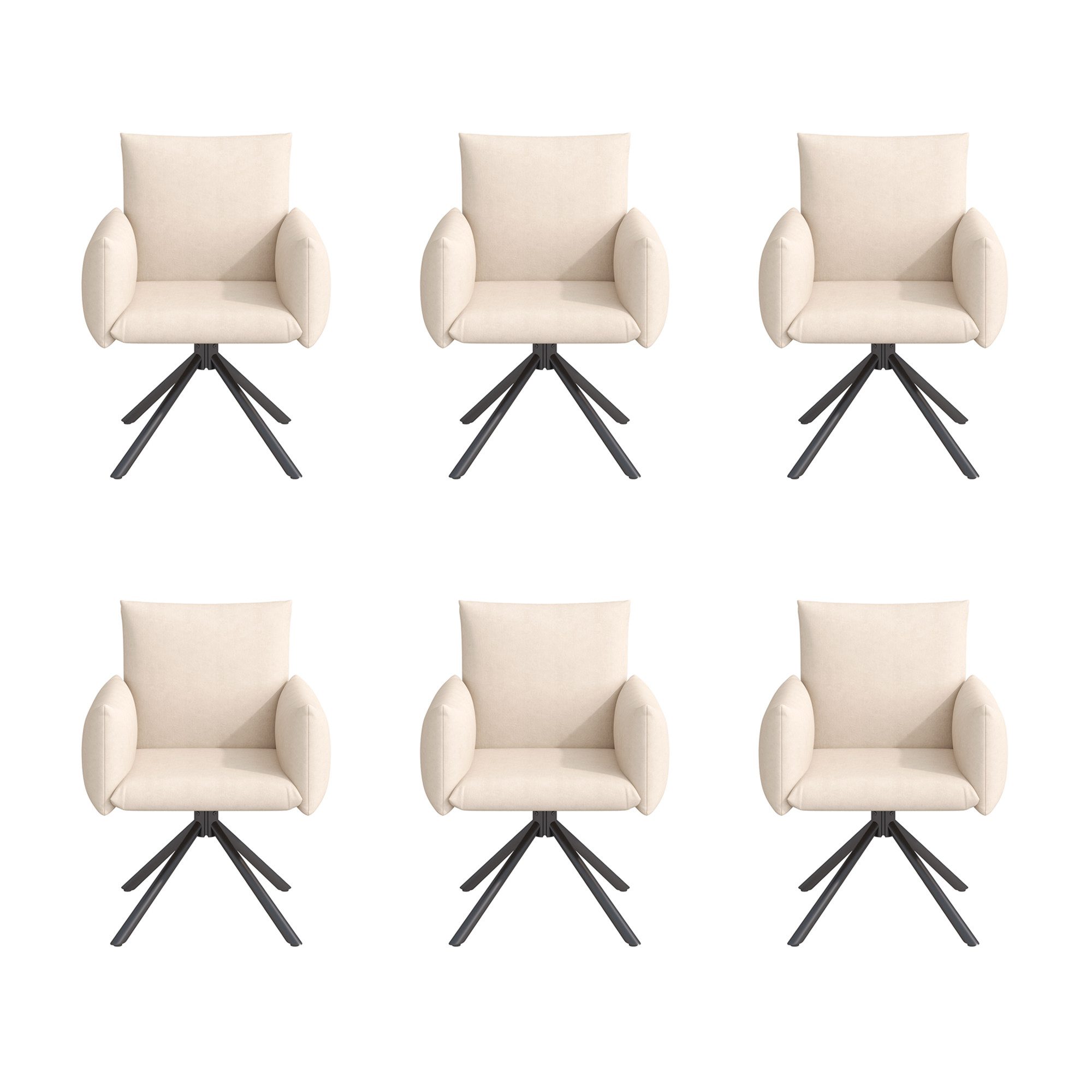 Flieks Esszimmerstuhl 360° drehbar (6 St), 6er Set Polsterstühle Drehstuhl günstig online kaufen