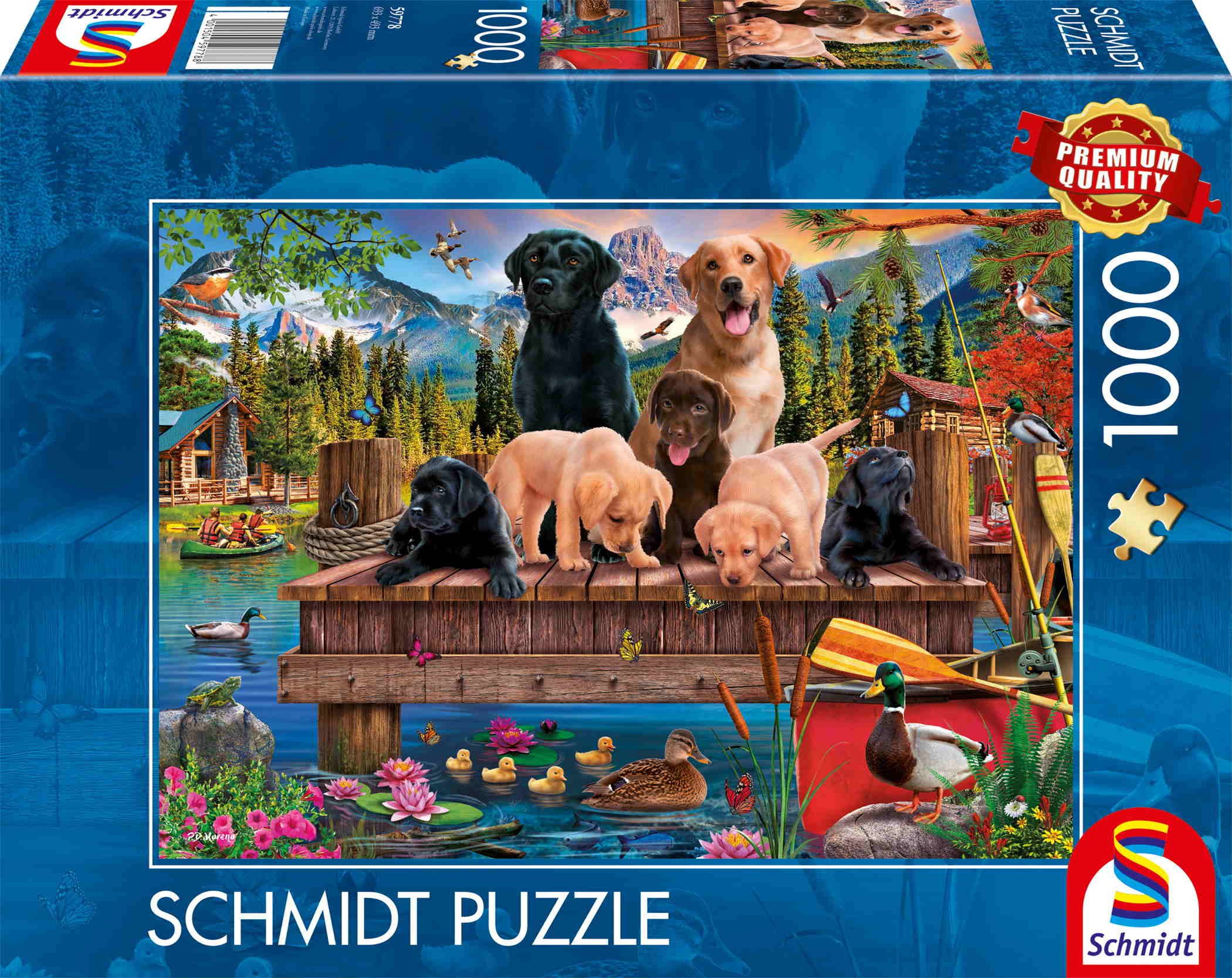 Schmidt Spiele Puzzle 1000 Teile Puzzle Hundefamilie am See 59778, 1000 Puz günstig online kaufen