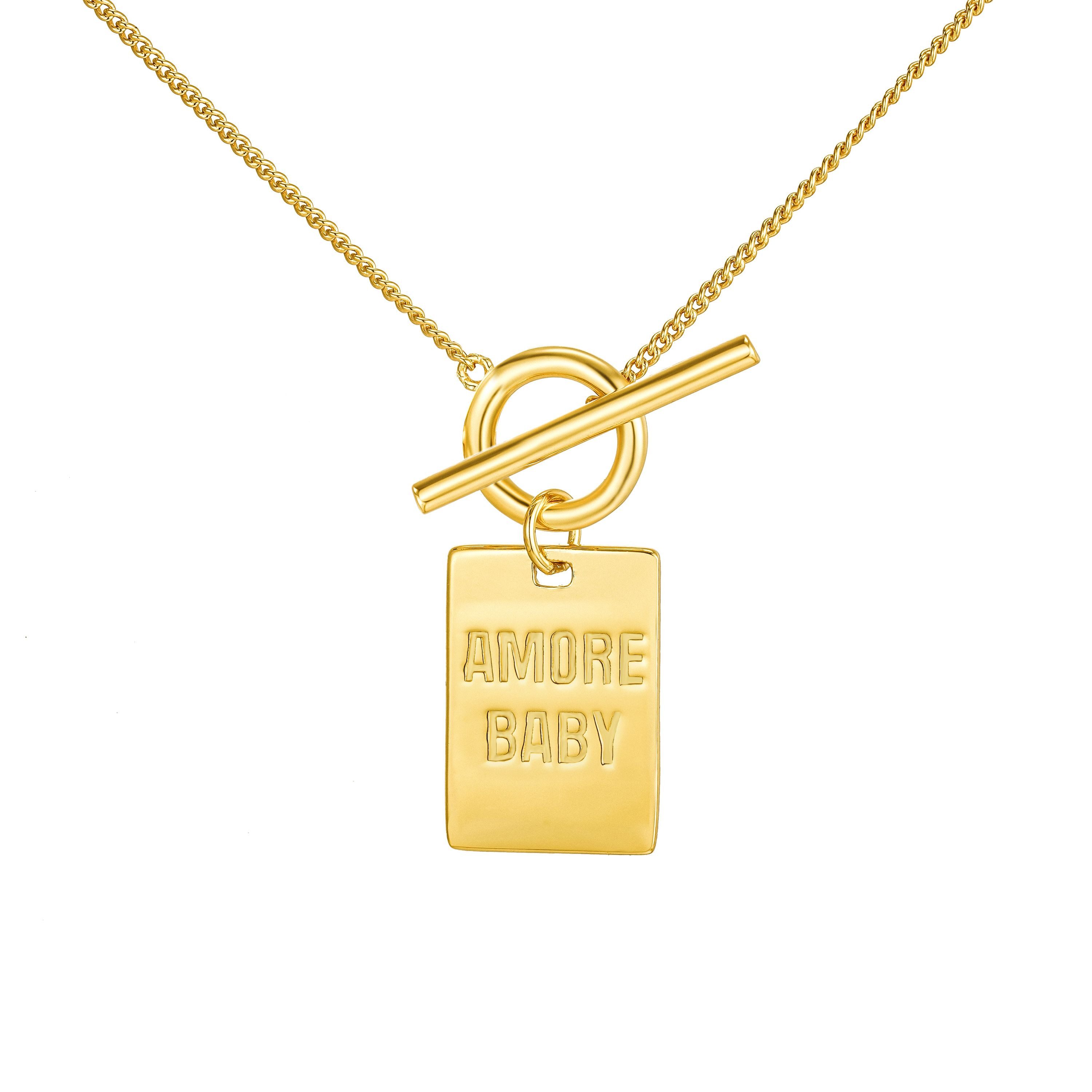 Brandlinger Kette mit Anhänger Halskette Amore Baby, Statement Kette mit Anhänger "Amore Baby", Silber 925 vergoldet