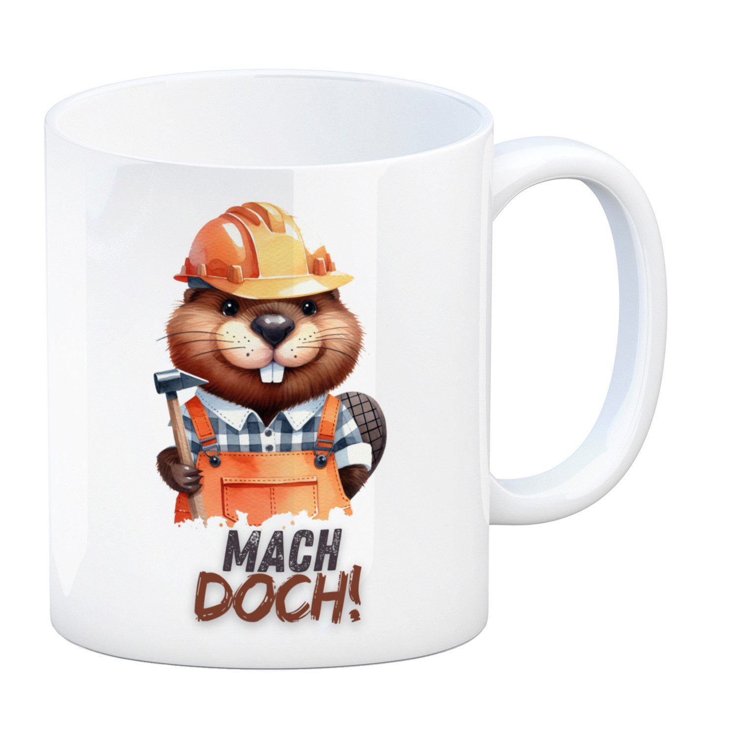 Tasse Biber Kaffeebecher mit Spruch Mach doch!