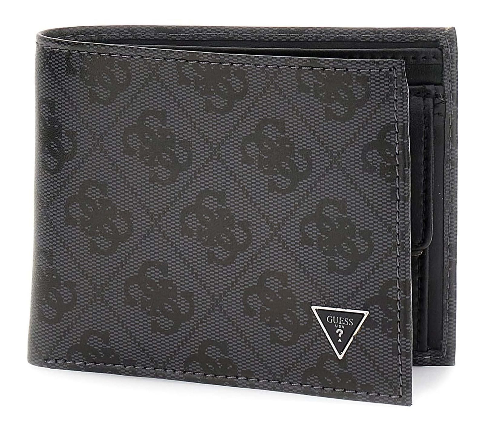 Guess Kartenetui Bifold No Coin Wallet, aus echtem Leder mit RFID-Blocker Schutz